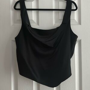 Black satin Abercrombie crop